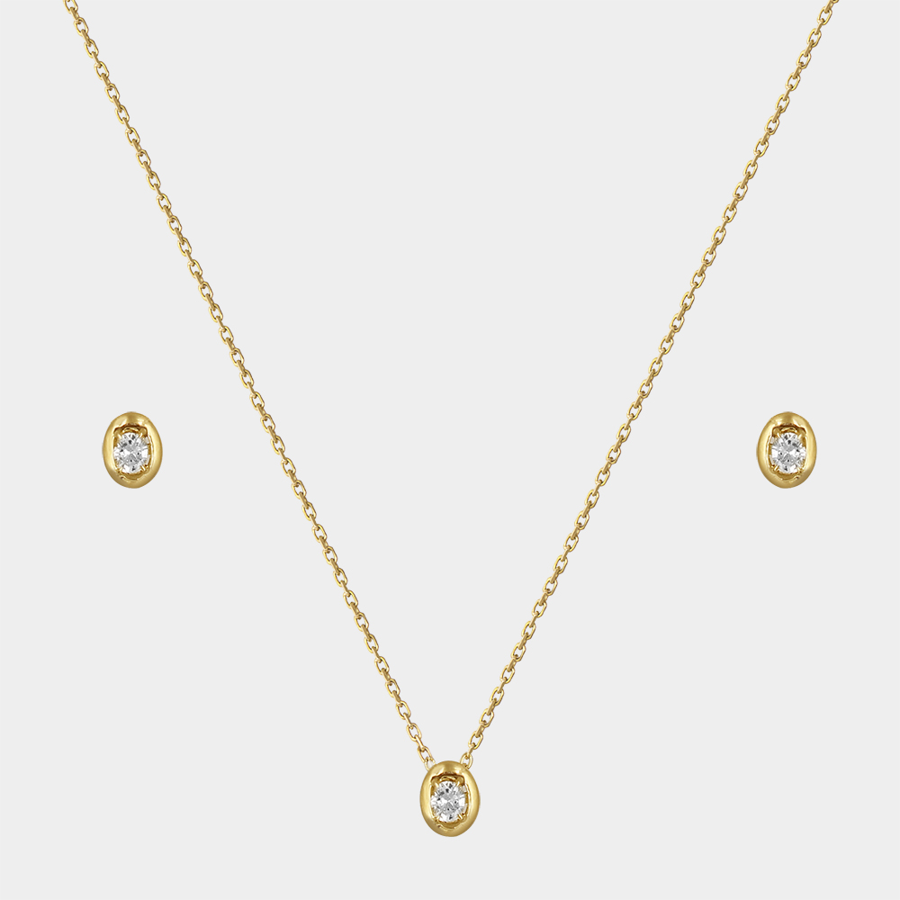 DIAMOND HALF SET GOLD 18KT